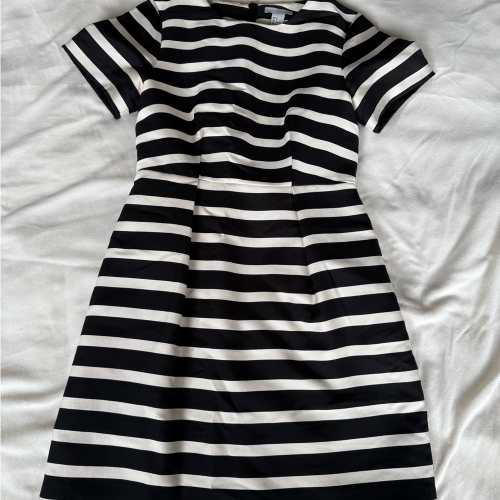 H&M Black and White Striped Mini Dress